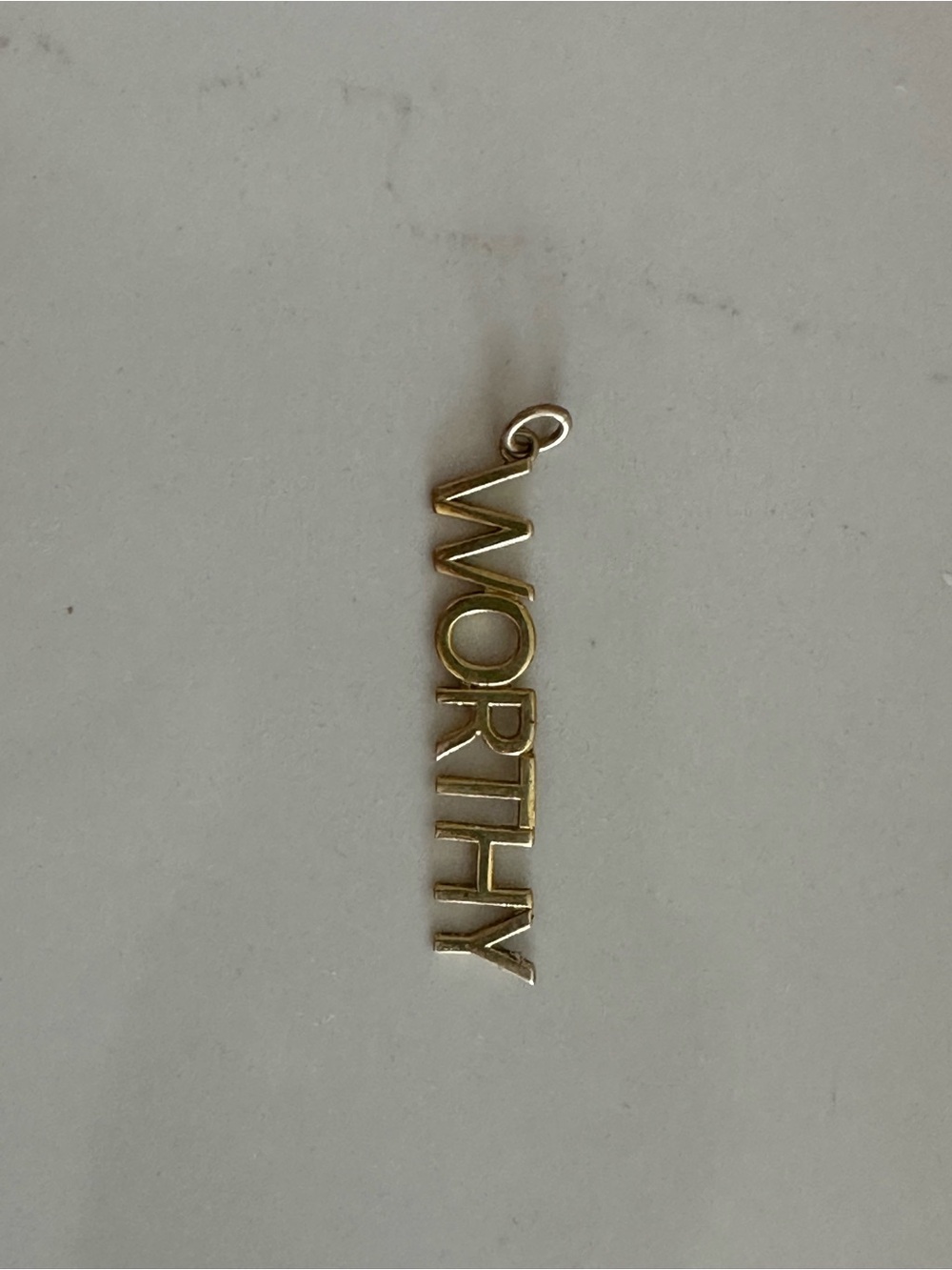 Gold 'WORTHY' necklace pendant  - Elegant Word Decor